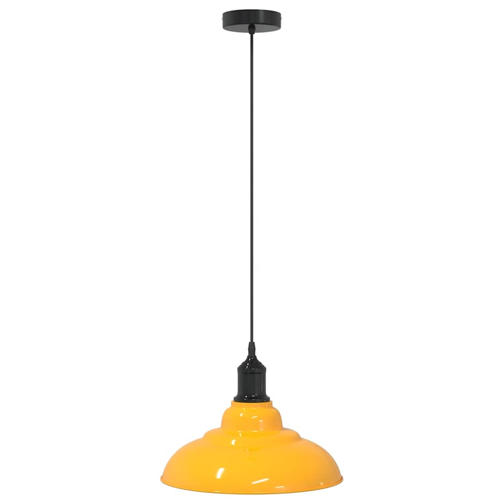 vidaXL Lampa wisząca z regulacją wysokości E27 połysk żółty metal