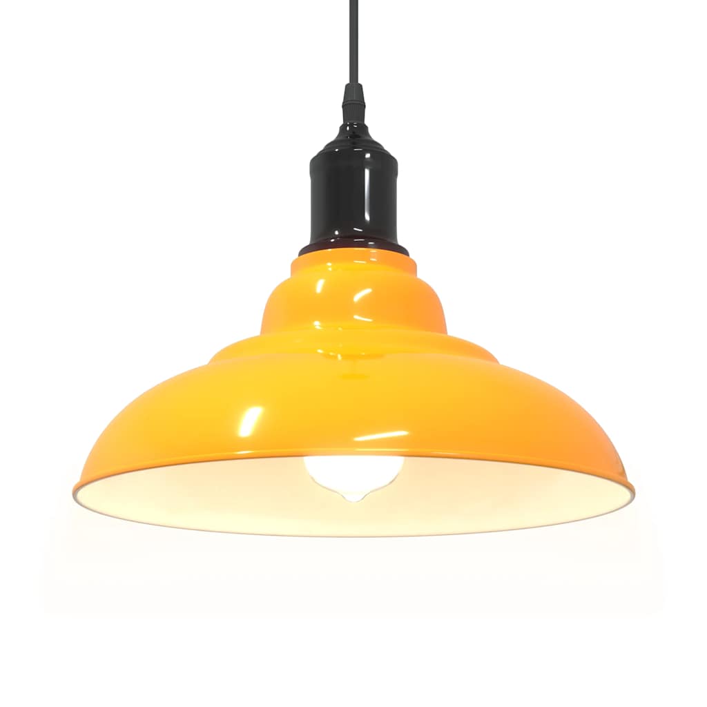 vidaXL Lampa wisząca z regulacją wysokości E27 połysk żółty metal