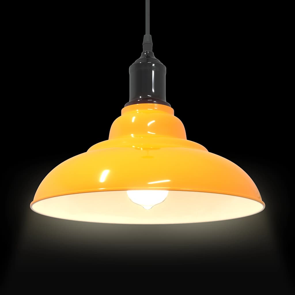 vidaXL Lampa wisząca z regulacją wysokości E27 połysk żółty metal