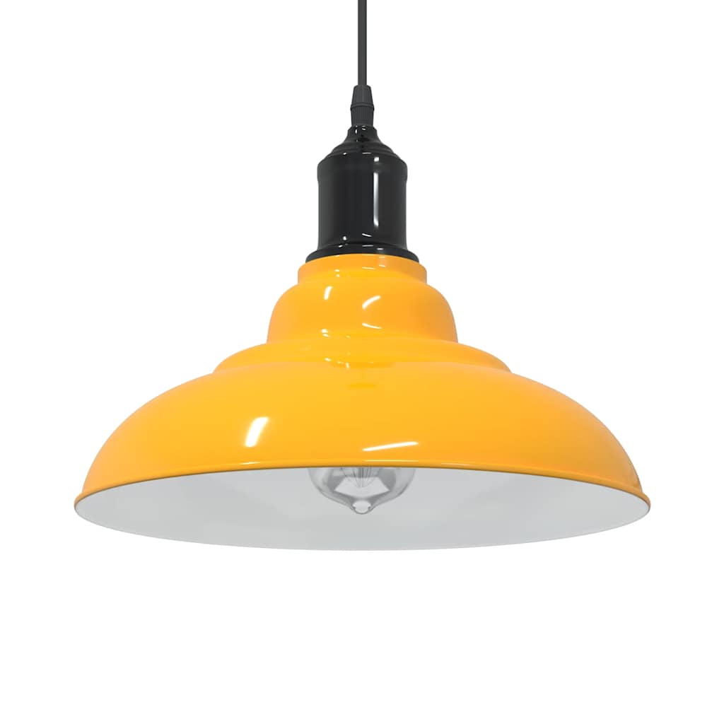 vidaXL Lampa wisząca z regulacją wysokości E27 połysk żółty metal