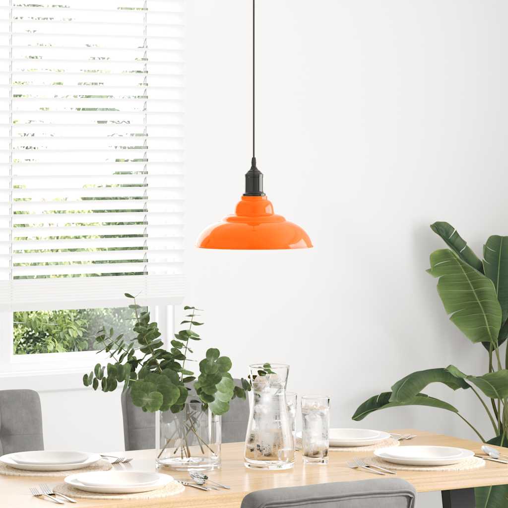 vidaXL Lampa wisząca z regulacją wysokości E27 Pomarańczowy połysk