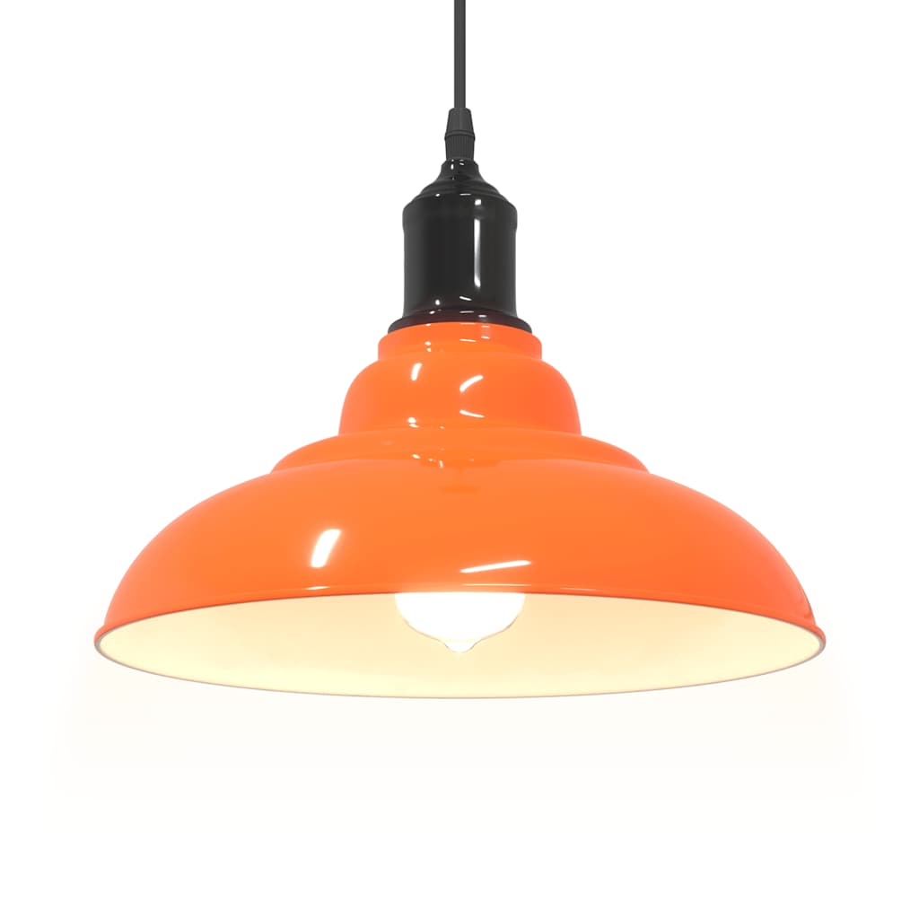 vidaXL Lampa wisząca z regulacją wysokości E27 Pomarańczowy połysk