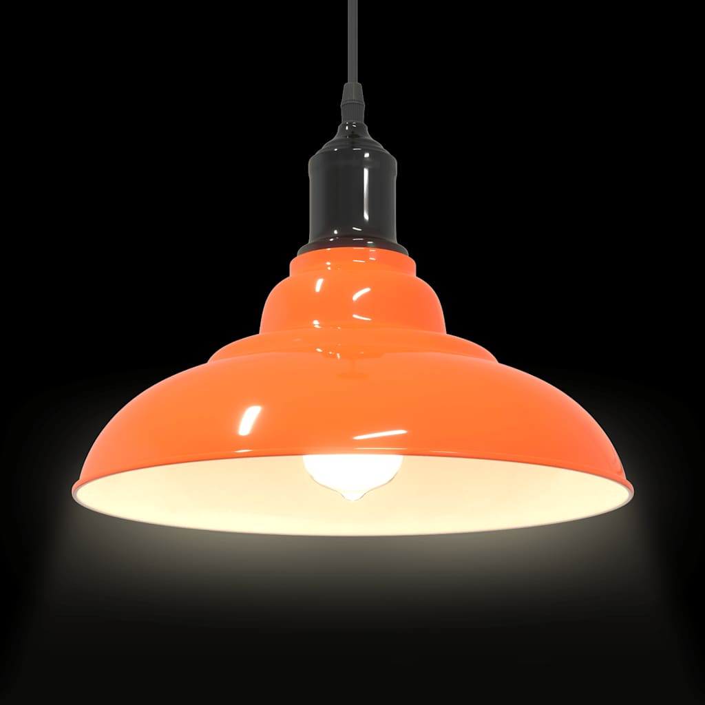 vidaXL Lampa wisząca z regulacją wysokości E27 Pomarańczowy połysk