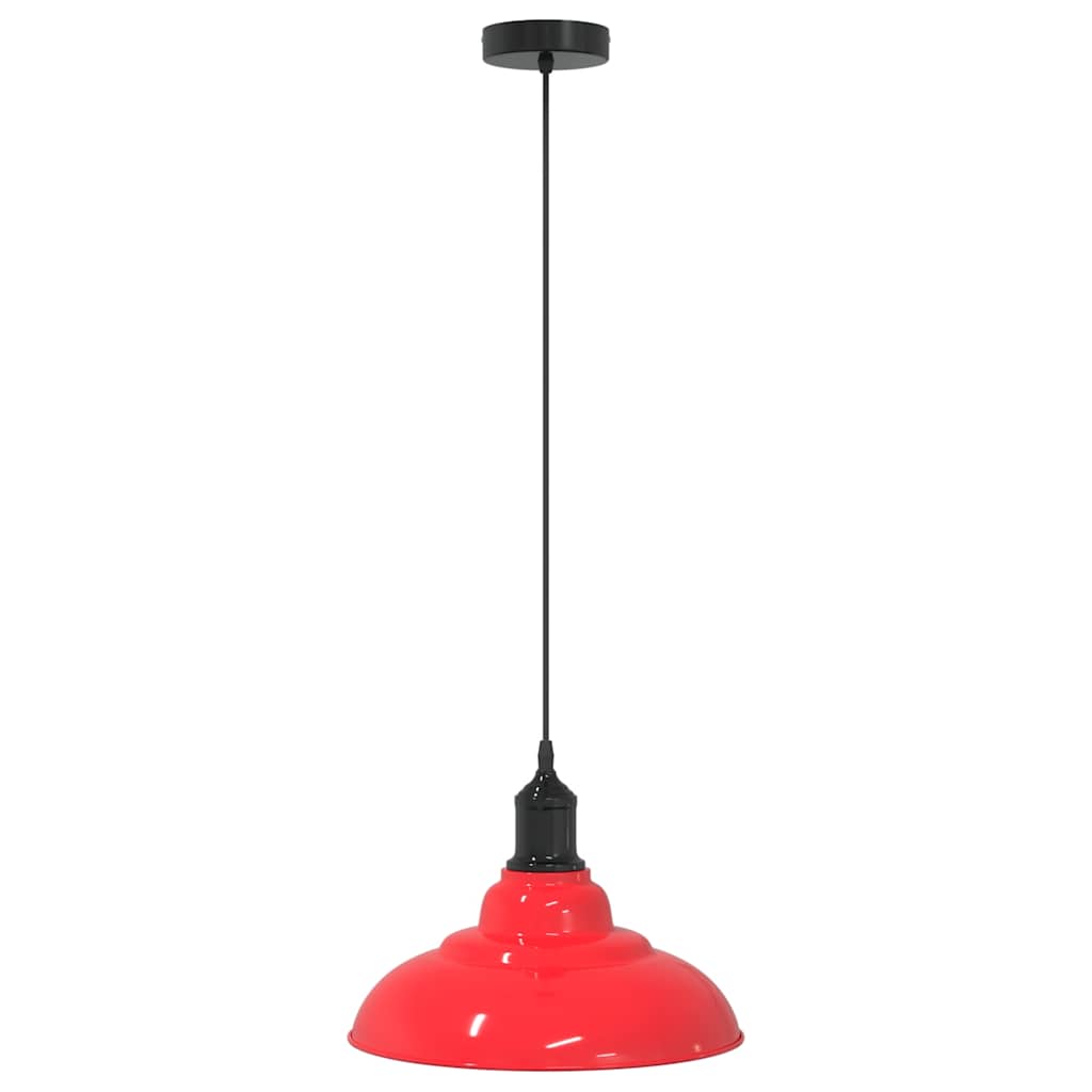 vidaXL Lampa wisząca z regulacją wysokości E27 połysk czerwony metal