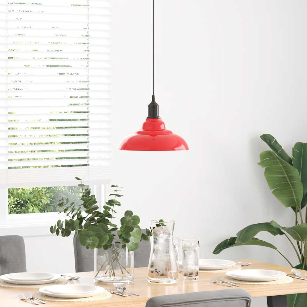 vidaXL Lampa wisząca z regulacją wysokości E27 połysk czerwony metal