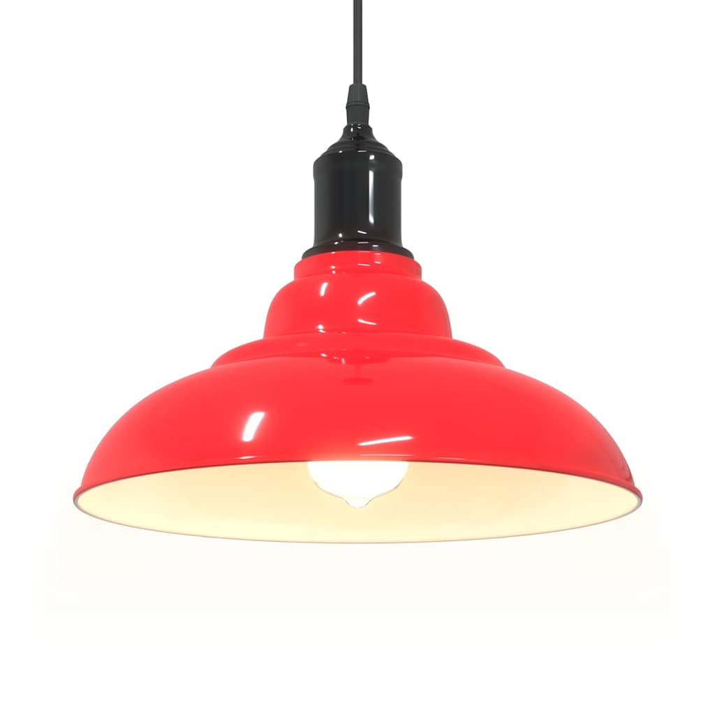 vidaXL Lampa wisząca z regulacją wysokości E27 połysk czerwony metal