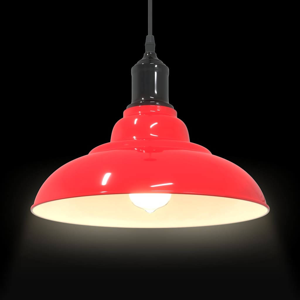 vidaXL Lampa wisząca z regulacją wysokości E27 połysk czerwony metal