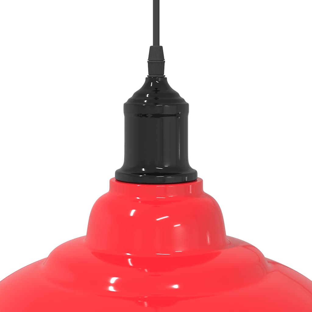 vidaXL Lampa wisząca z regulacją wysokości E27 połysk czerwony metal