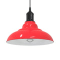 vidaXL Lampa wisząca z regulacją wysokości E27 połysk czerwony metal