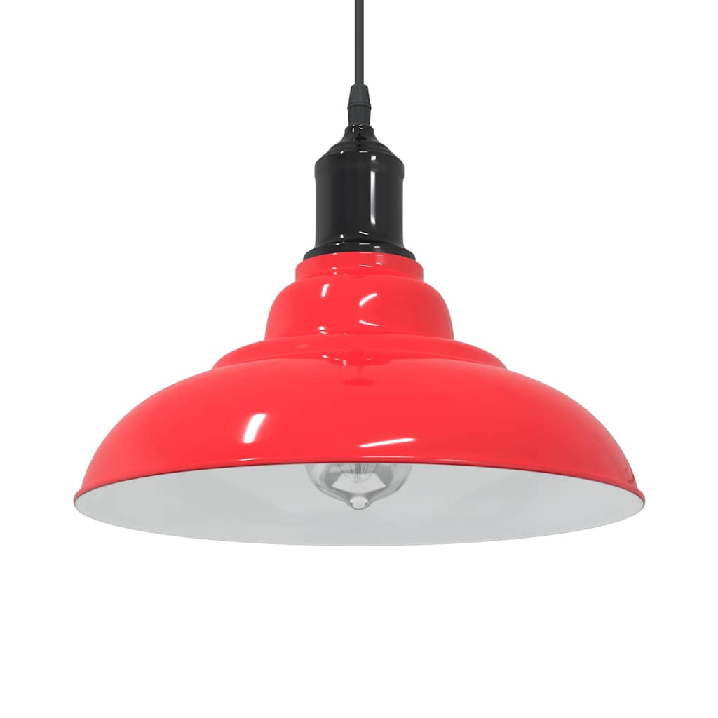 vidaXL Lampa wisząca z regulacją wysokości E27 połysk czerwony metal