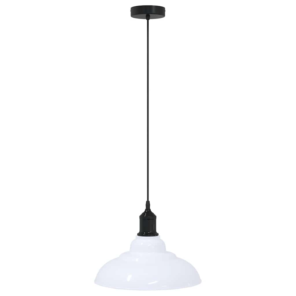 vidaXL Lampa wisząca z regulacją wysokości E27 połysk biały metal