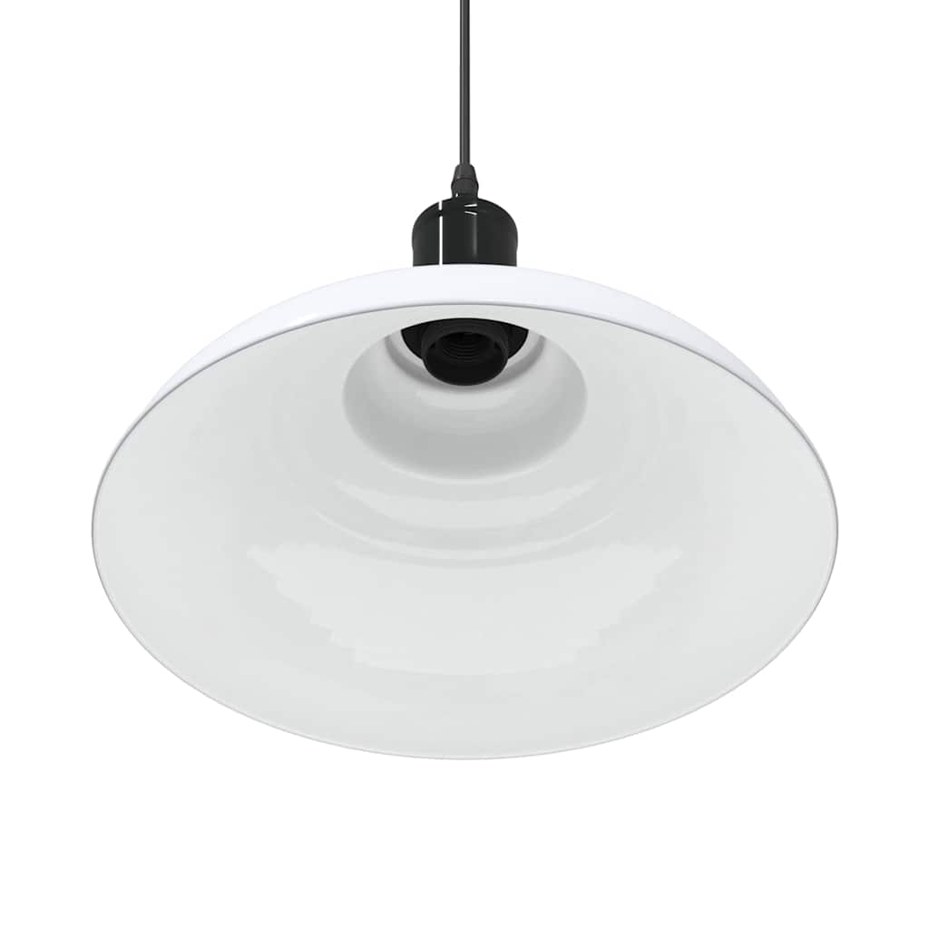 vidaXL Lampa wisząca z regulacją wysokości E27 połysk biały metal