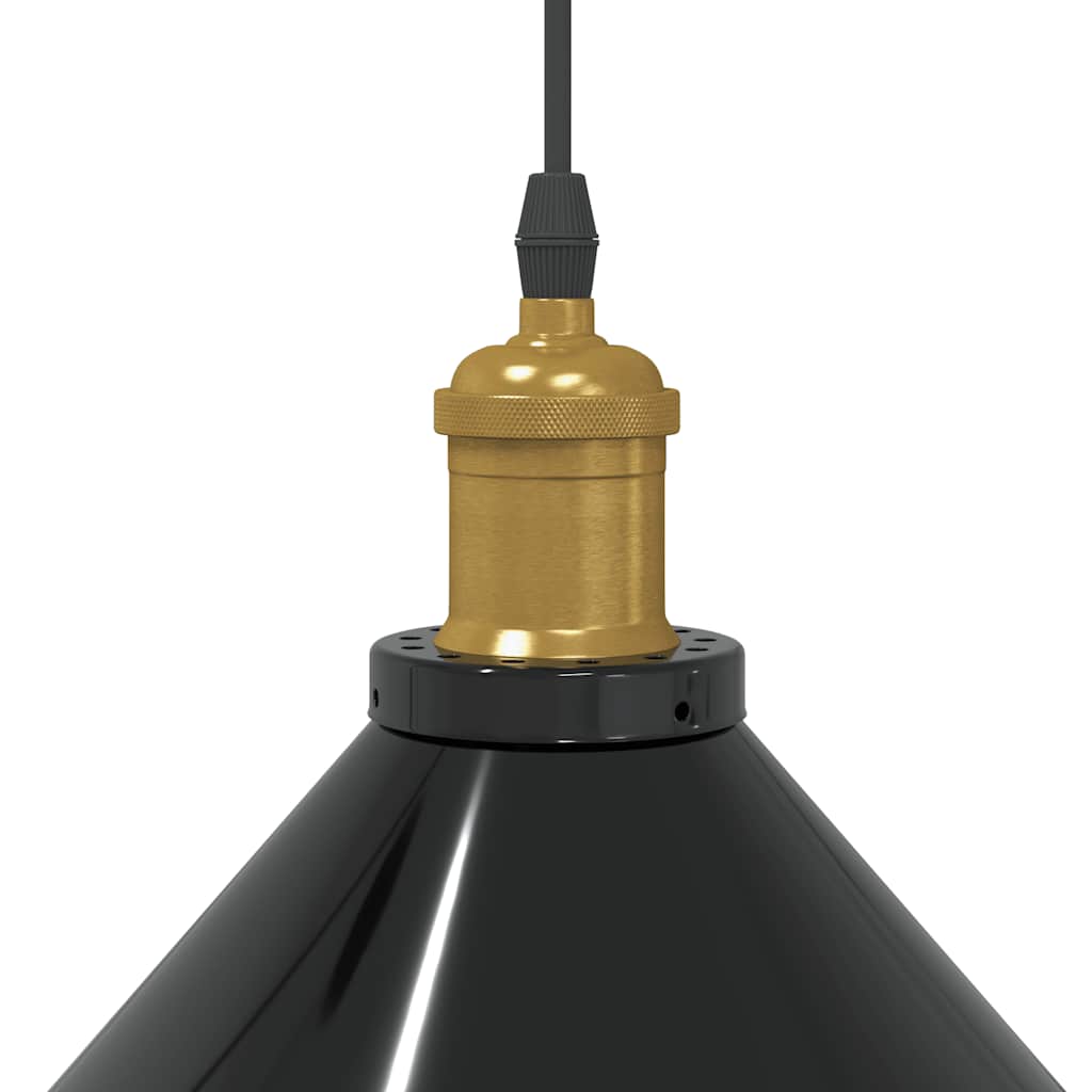 vidaXL Lampa wisząca z regulacją wysokości E27 połysk czarny metal