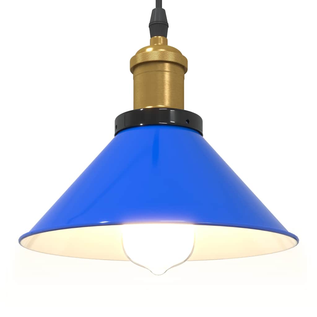 vidaXL Lampa wisząca z regulacją wysokości E27 połysk ciemnoniebieski