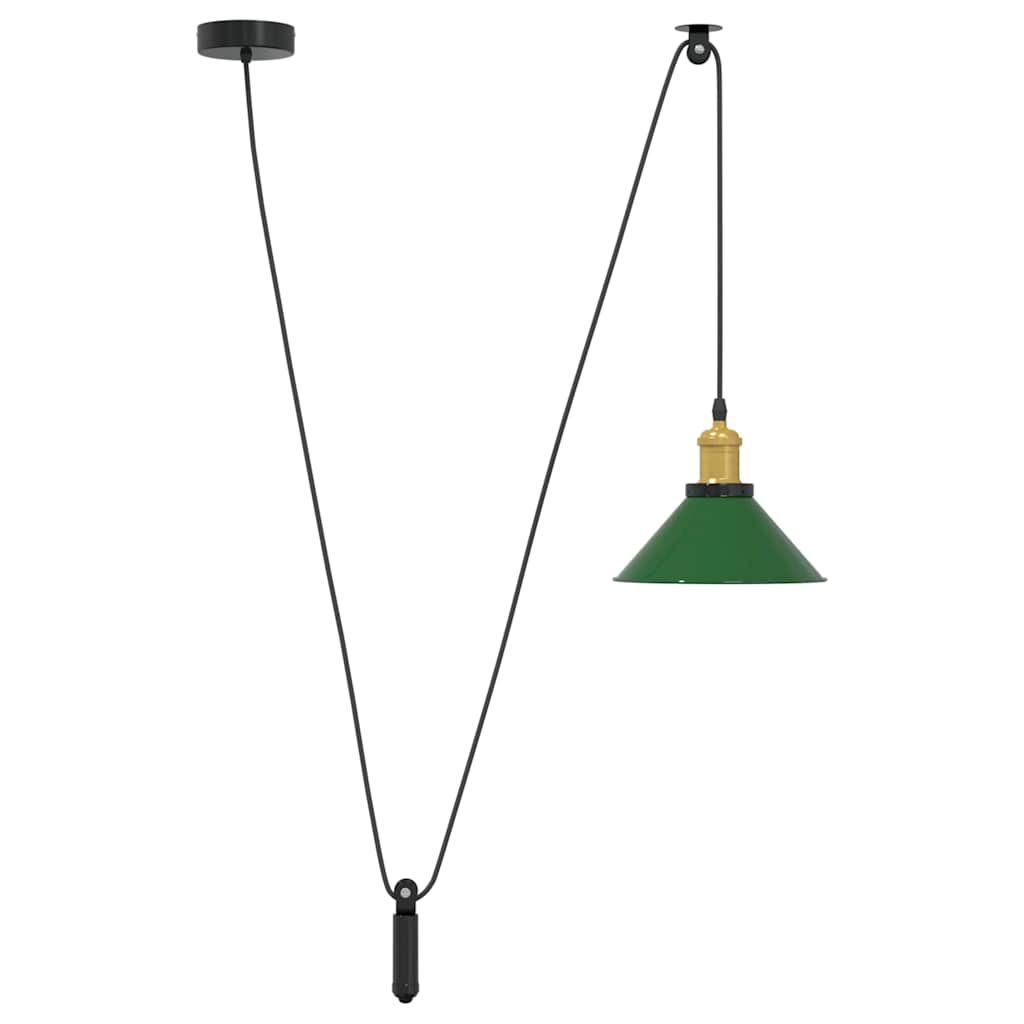 vidaXL Lampa wisząca z regulacją wysokości E27 połysk zielony