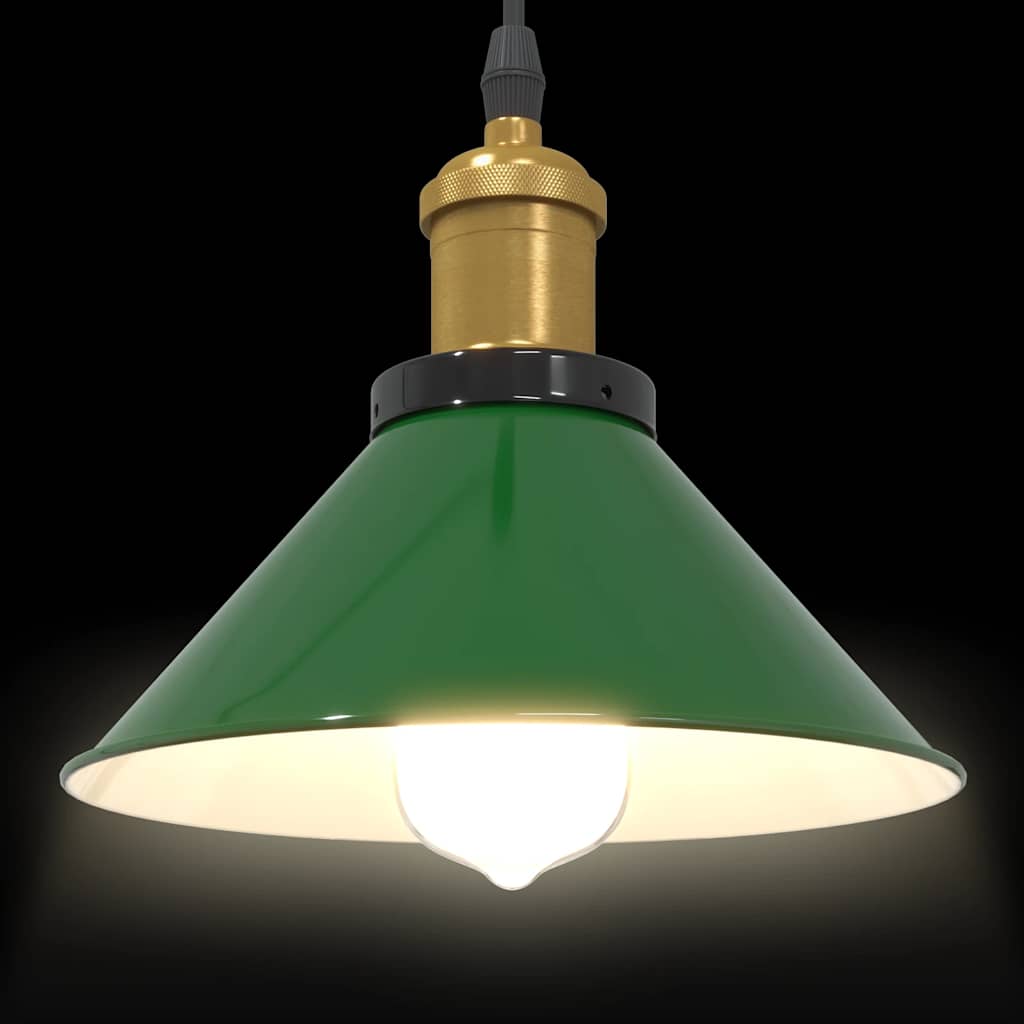 vidaXL Lampa wisząca z regulacją wysokości E27 połysk zielony