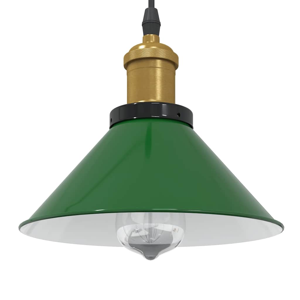 vidaXL Lampa wisząca z regulacją wysokości E27 połysk zielony