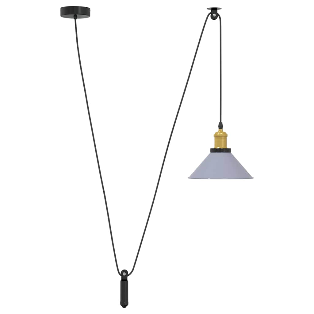 vidaXL Lampa wisząca z regulacją wysokości E27 połysk szary