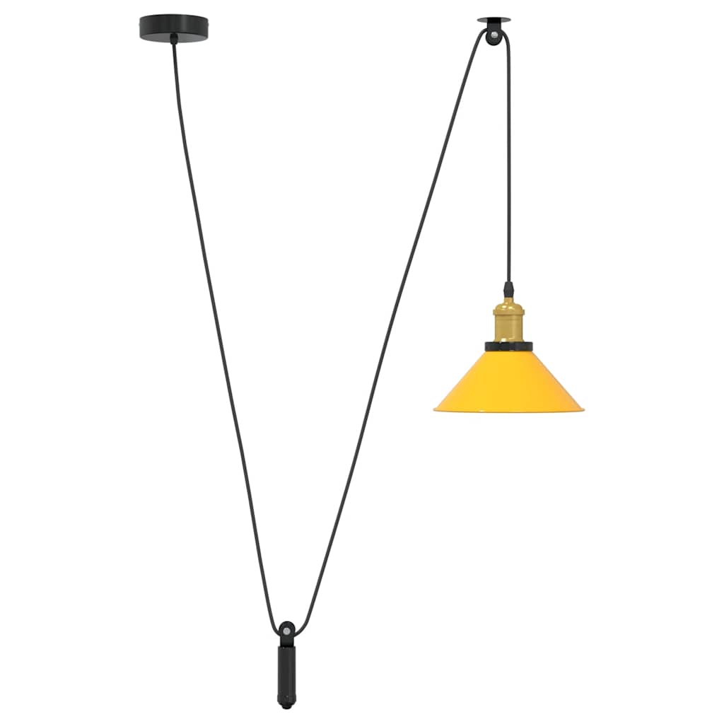 vidaXL Lampa wisząca z regulacją wysokości E27 połysk żółty