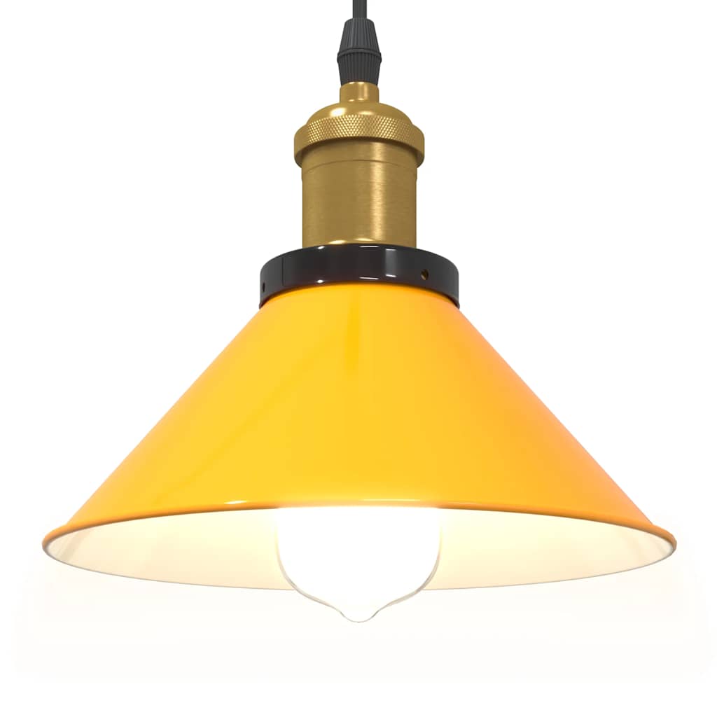 vidaXL Lampa wisząca z regulacją wysokości E27 połysk żółty