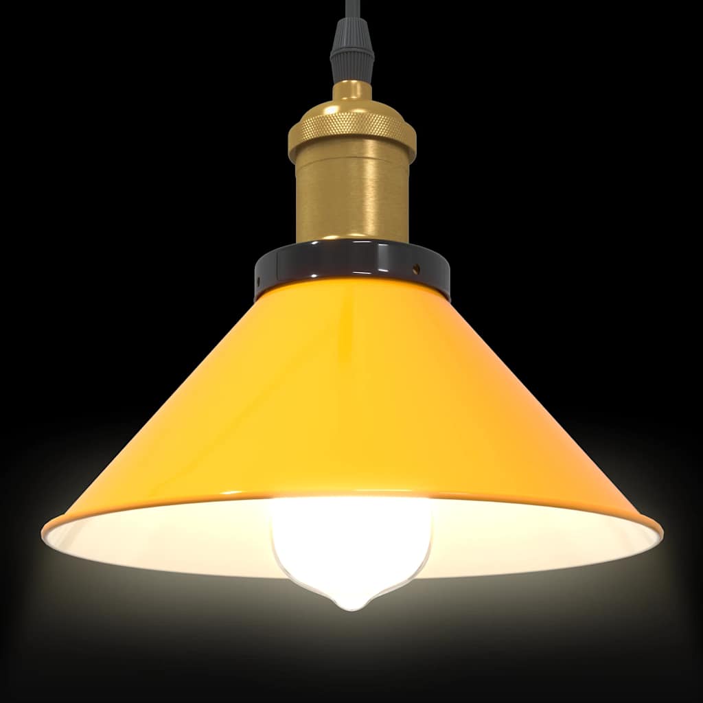 vidaXL Lampa wisząca z regulacją wysokości E27 połysk żółty