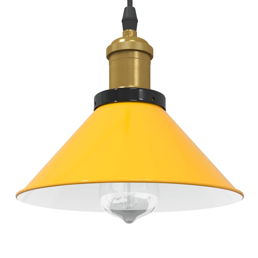 vidaXL Lampa wisząca z regulacją wysokości E27 połysk żółty
