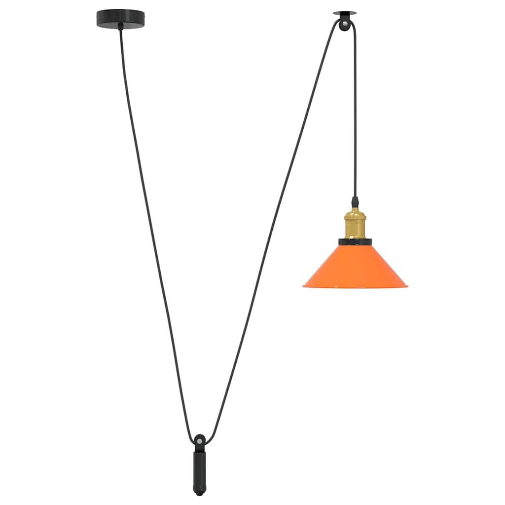 vidaXL Lampa wisząca z regulacją wysokości E27 Pomarańczowy połysk