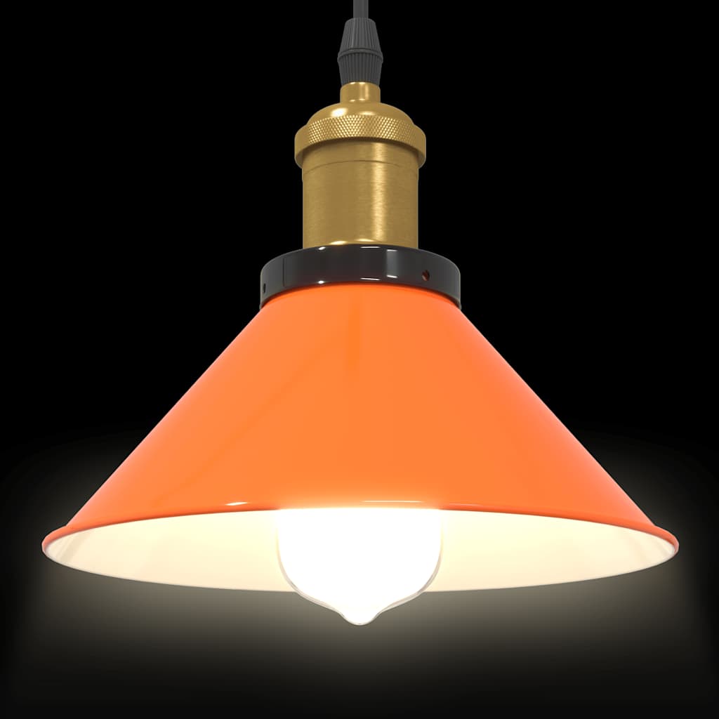 vidaXL Lampa wisząca z regulacją wysokości E27 Pomarańczowy połysk