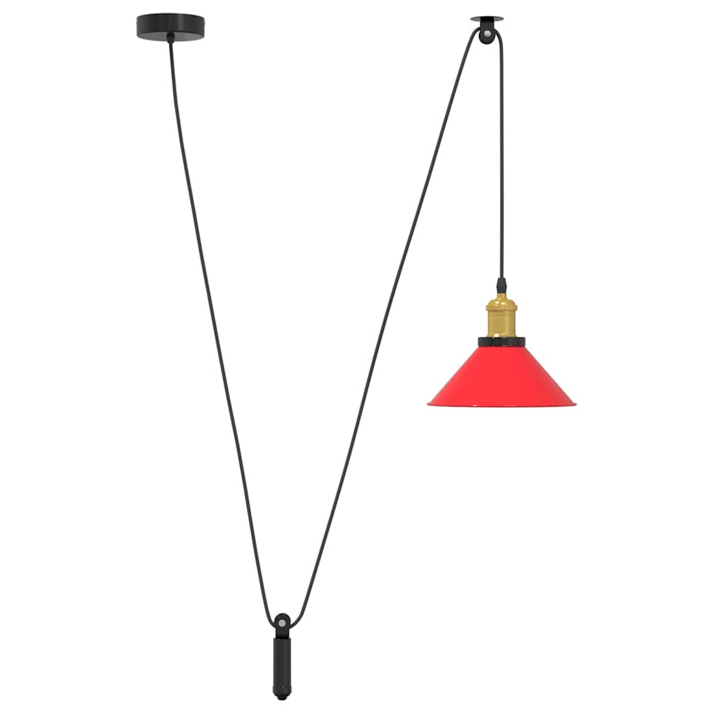 vidaXL Lampa wisząca z regulacją wysokości E27 połysk czerwony
