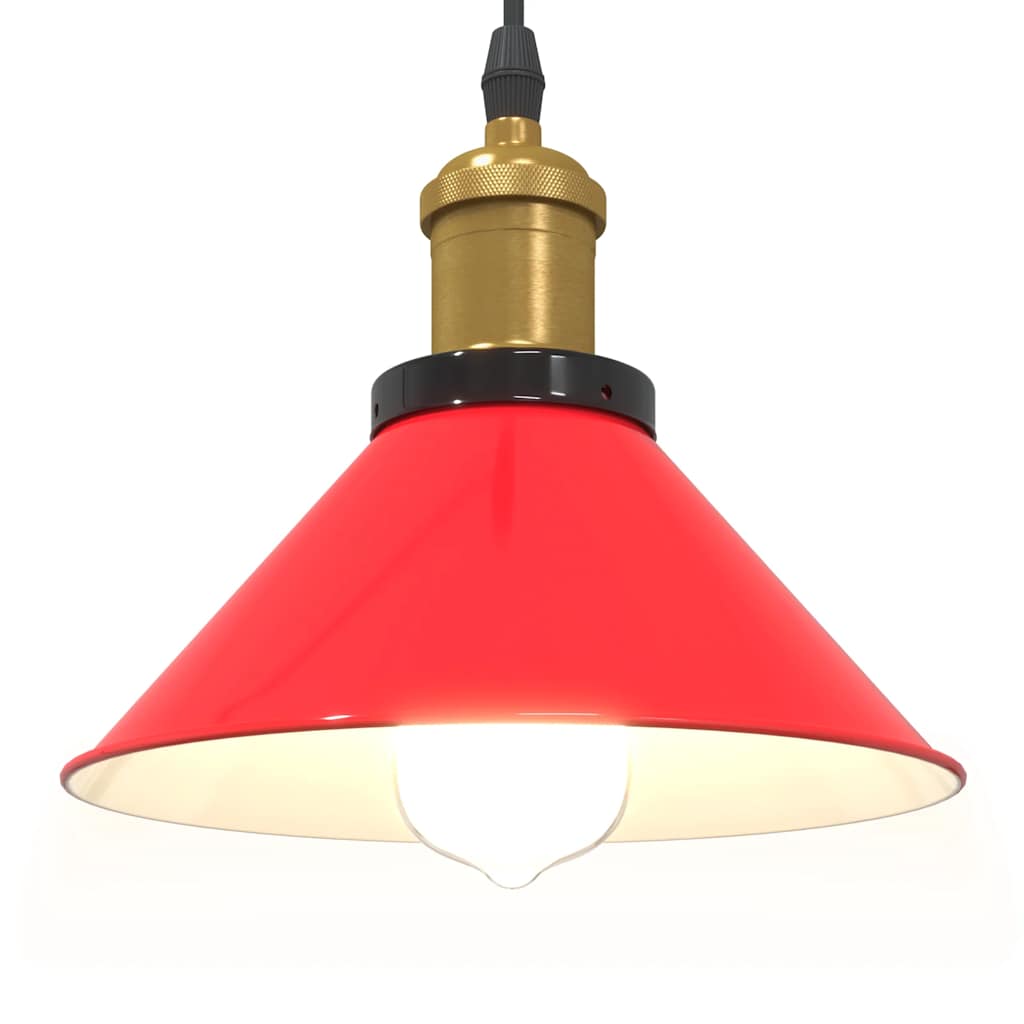 vidaXL Lampa wisząca z regulacją wysokości E27 połysk czerwony