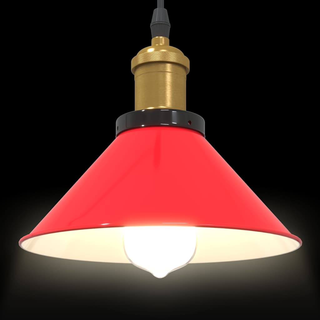 vidaXL Lampa wisząca z regulacją wysokości E27 połysk czerwony