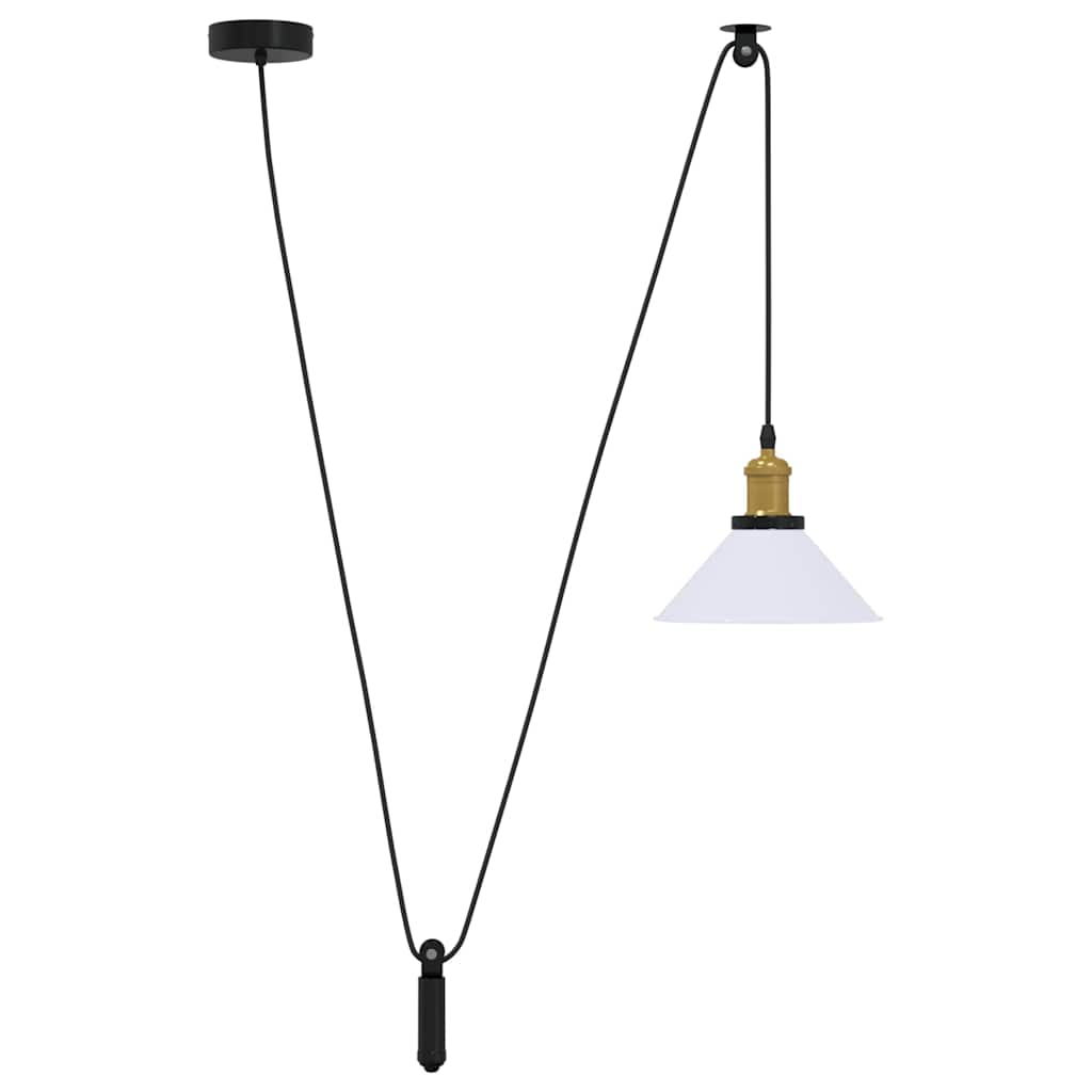 vidaXL Lampa wisząca z regulacją wysokości E27 połysk biały