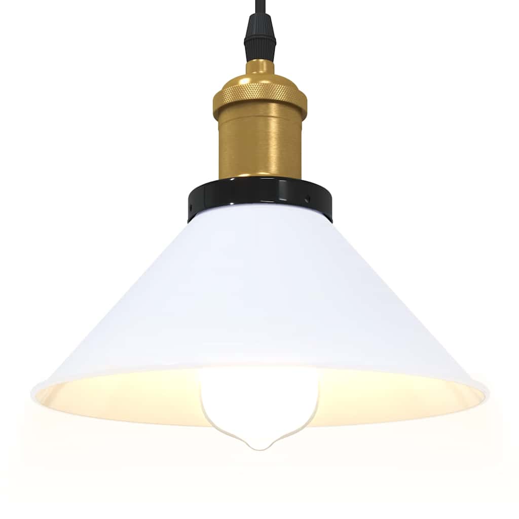 vidaXL Lampa wisząca z regulacją wysokości E27 połysk biały