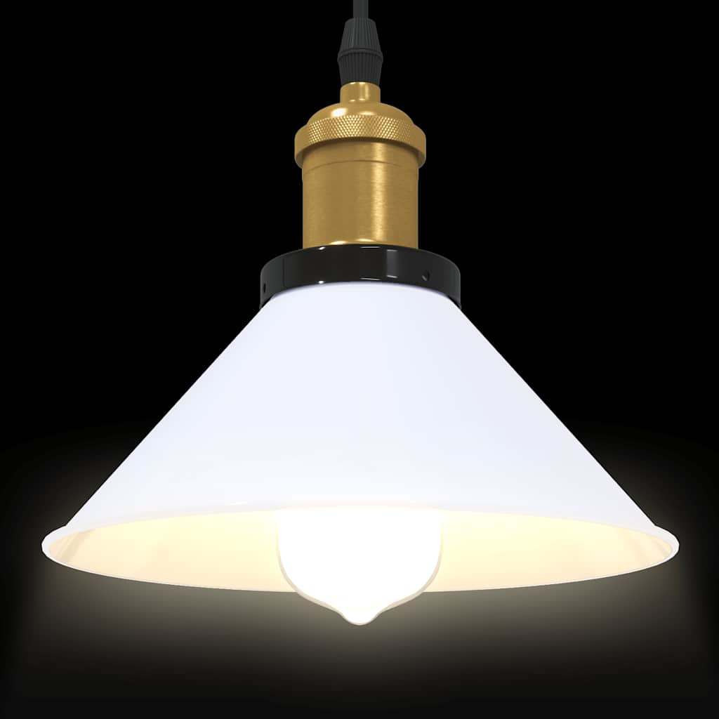vidaXL Lampa wisząca z regulacją wysokości E27 połysk biały