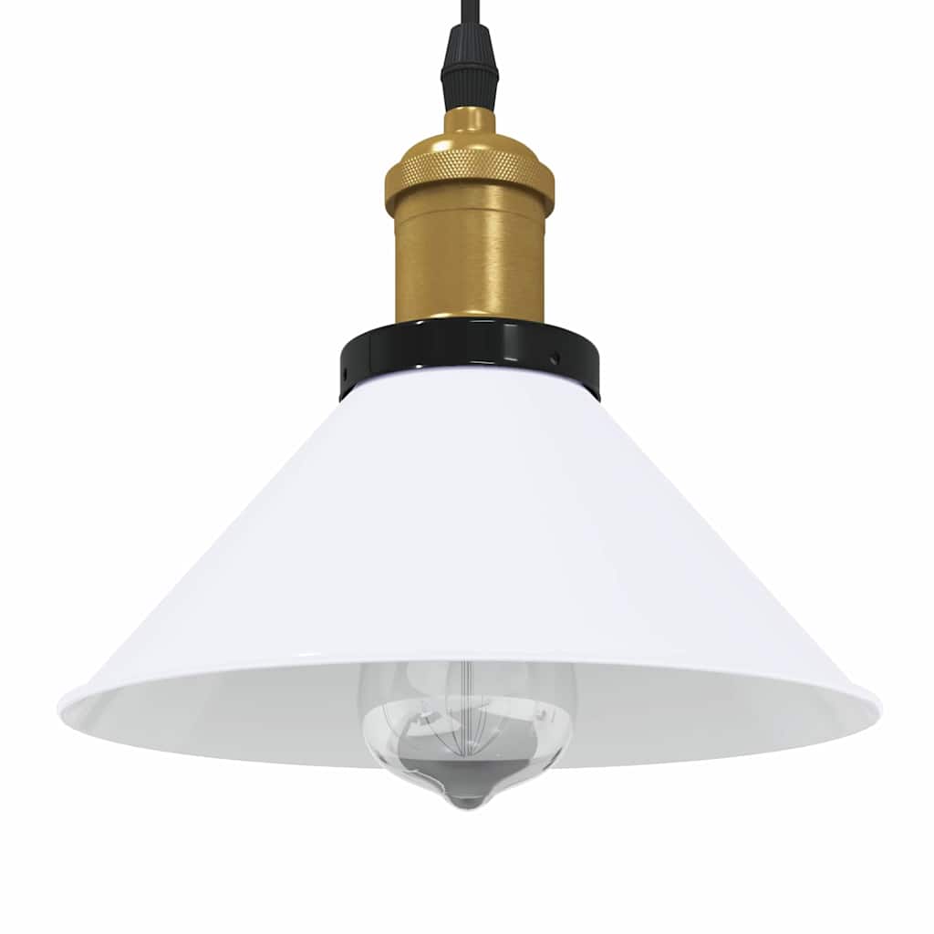 vidaXL Lampa wisząca z regulacją wysokości E27 połysk biały
