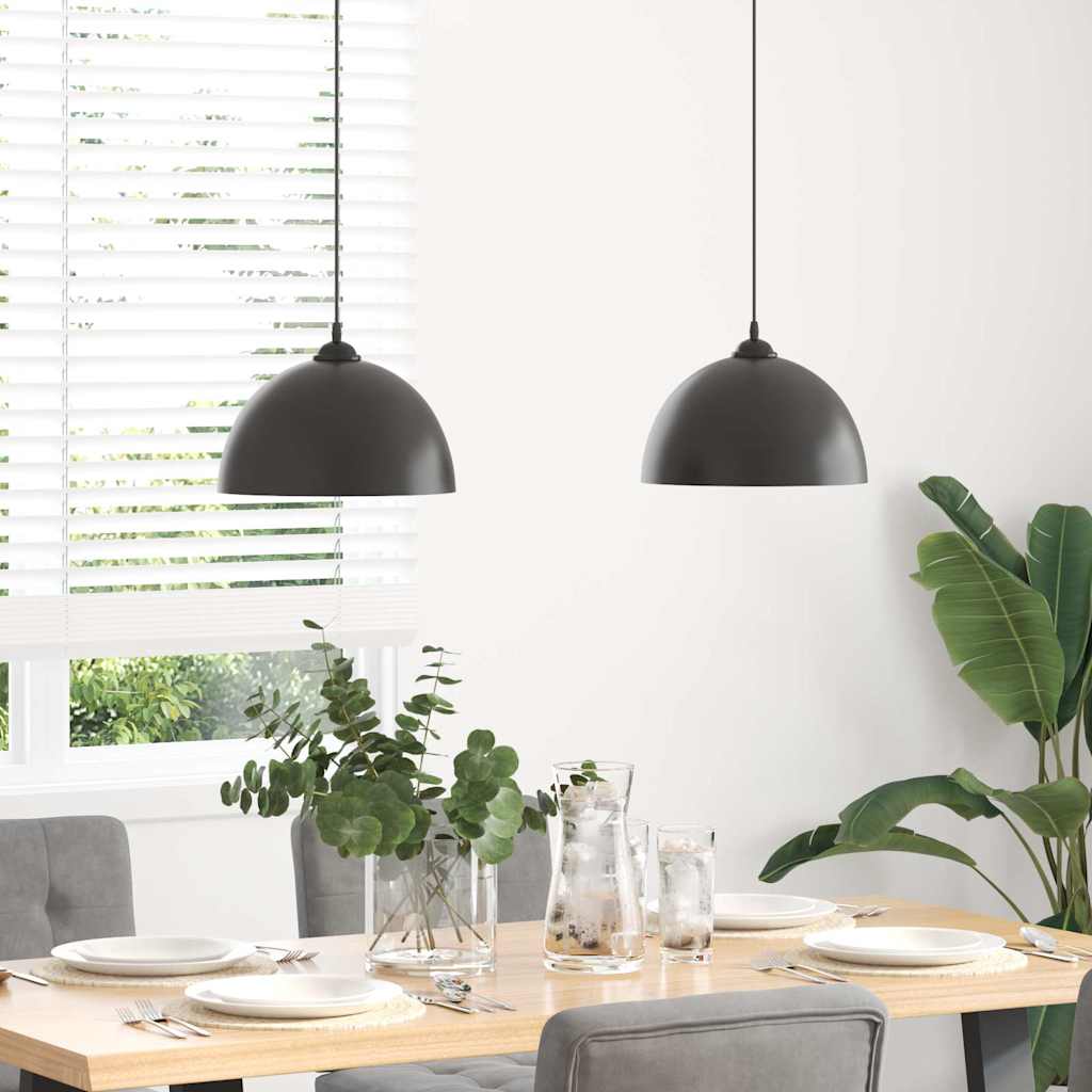 vidaXL Lampy wiszące 2 szt. Regulowana wysokość E27 Czarny Metal