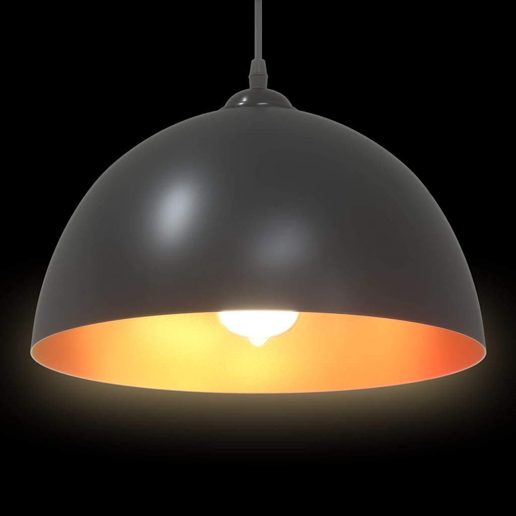 vidaXL Lampy wiszące 2 szt. Regulowana wysokość E27 Czarny Metal