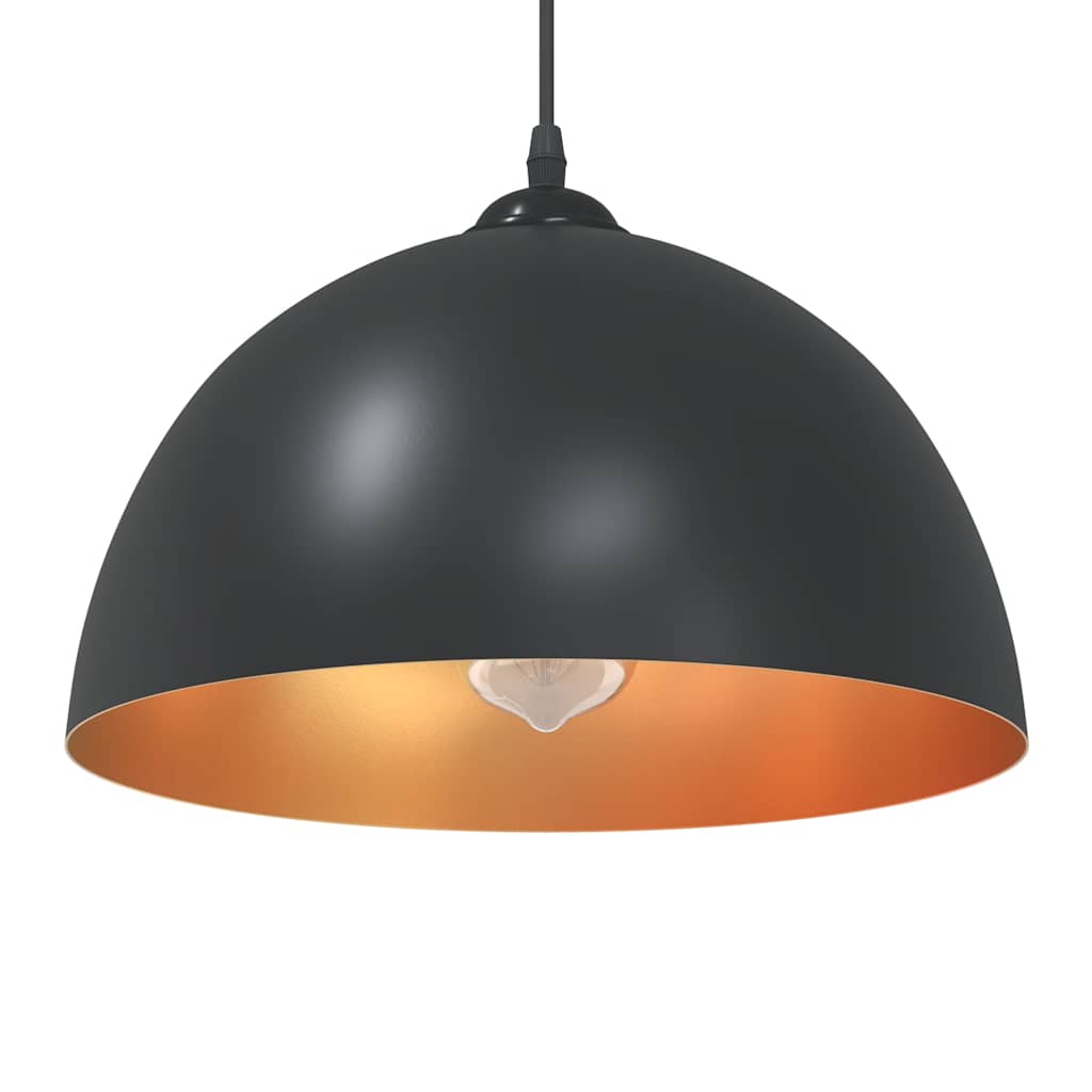 vidaXL Lampy wiszące 2 szt. Regulowana wysokość E27 Czarny Metal