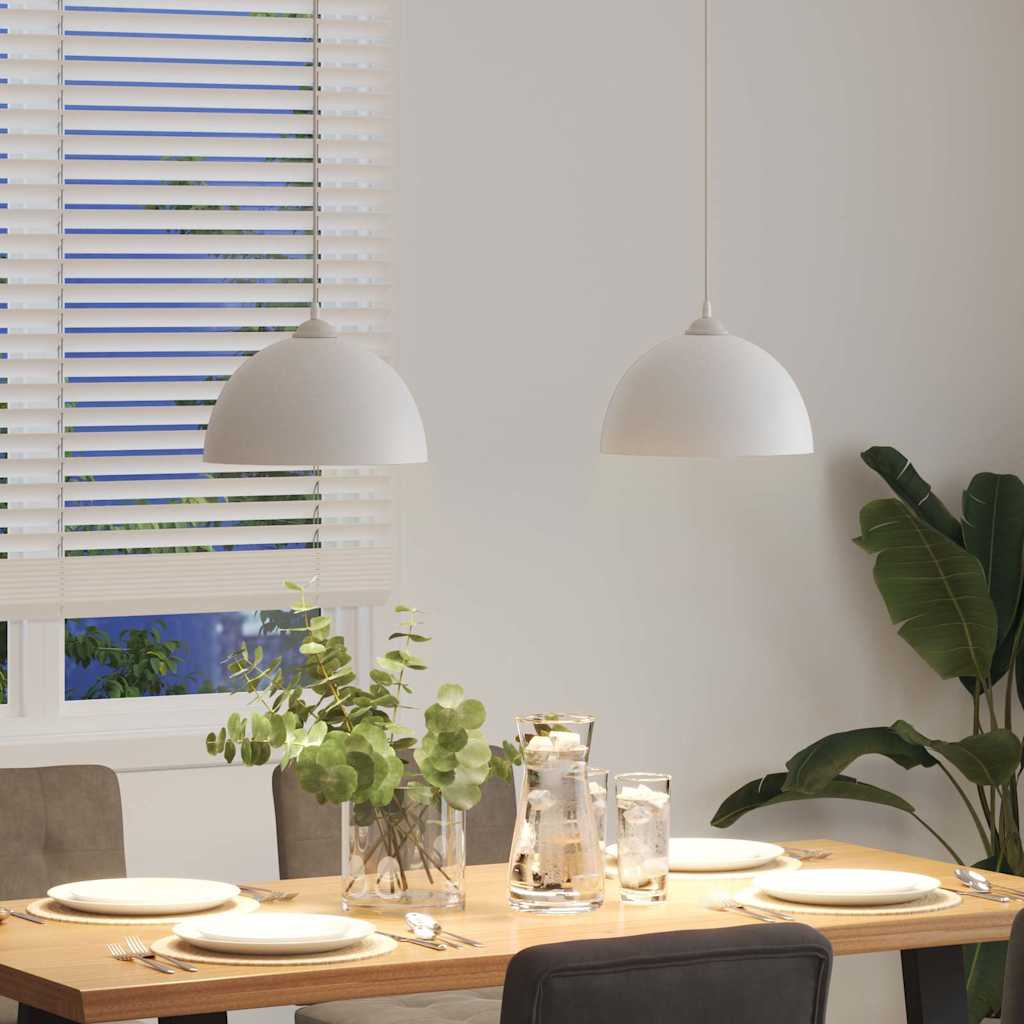 vidaXL Lampy wiszące 2 szt. Regulowana wysokość E27 Biały Ø30 cm Metal