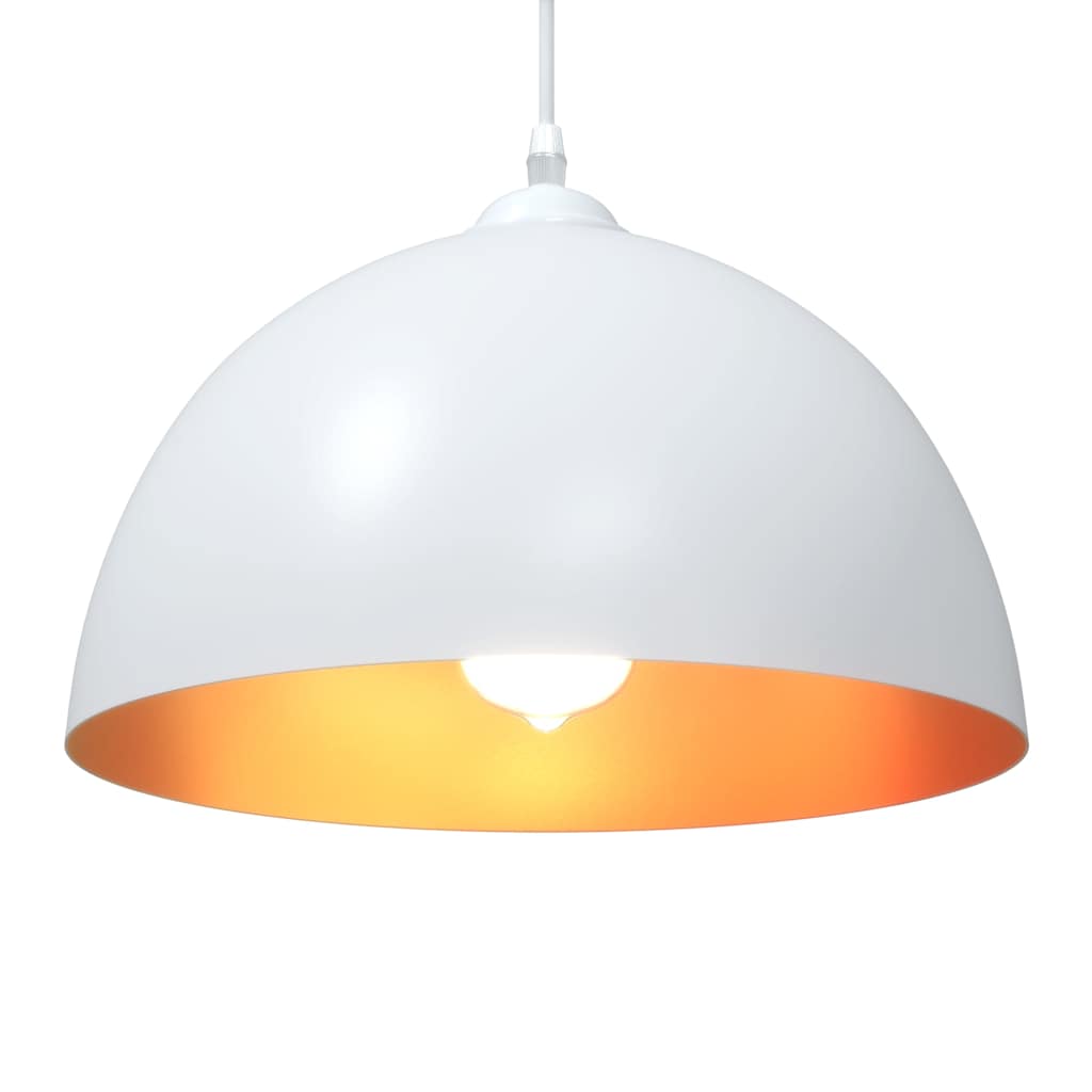 vidaXL Lampy wiszące 2 szt. Regulowana wysokość E27 Biały Ø30 cm Metal