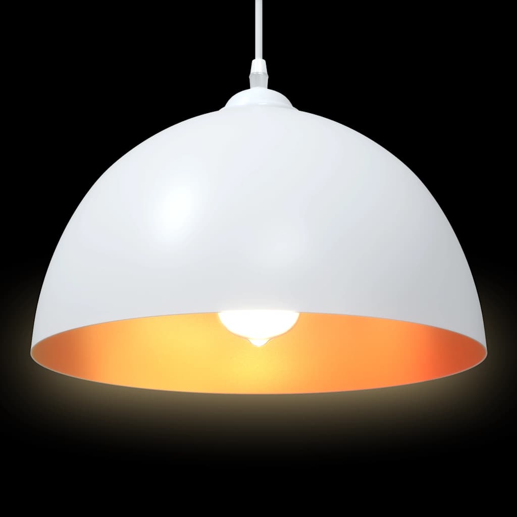 vidaXL Lampy wiszące 2 szt. Regulowana wysokość E27 Biały Ø30 cm Metal
