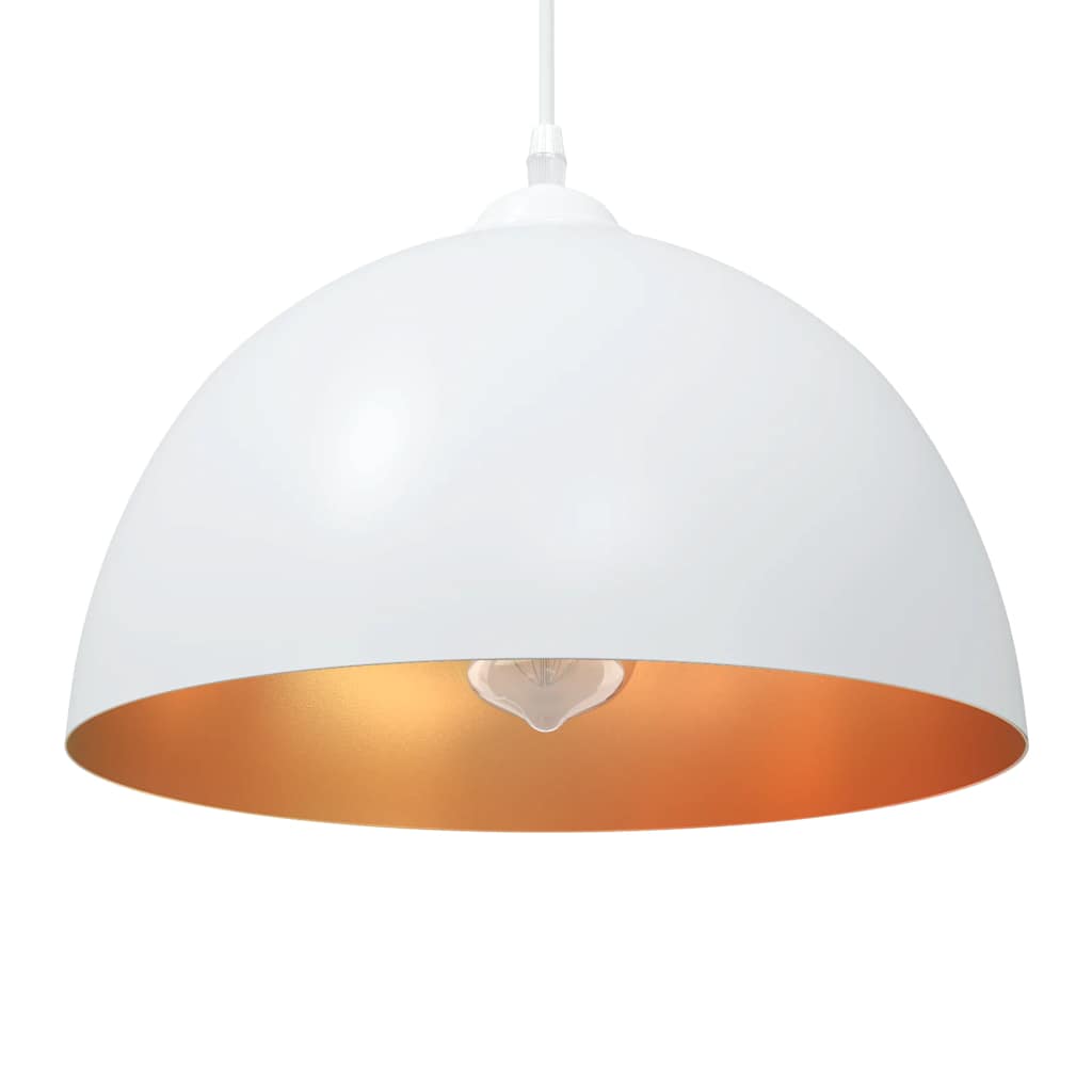 vidaXL Lampy wiszące 2 szt. Regulowana wysokość E27 Biały Ø30 cm Metal