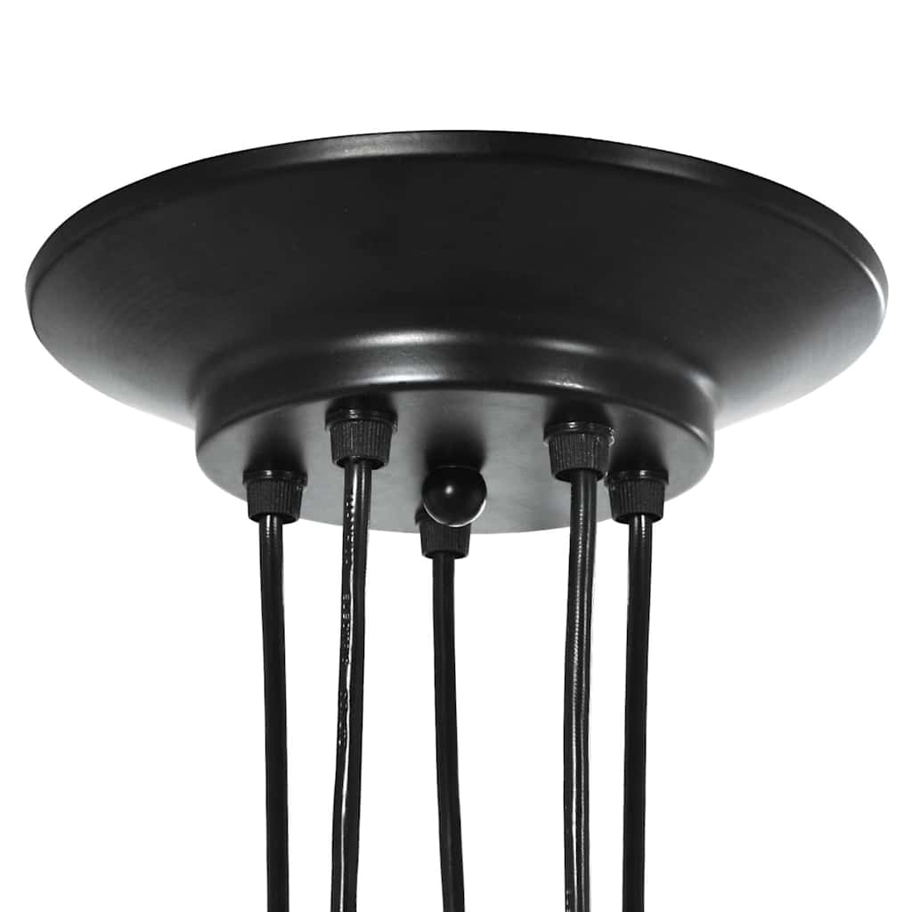 vidaXL Lampa wisząca z 5 uchwytami na żarówki E27 Czarny metal