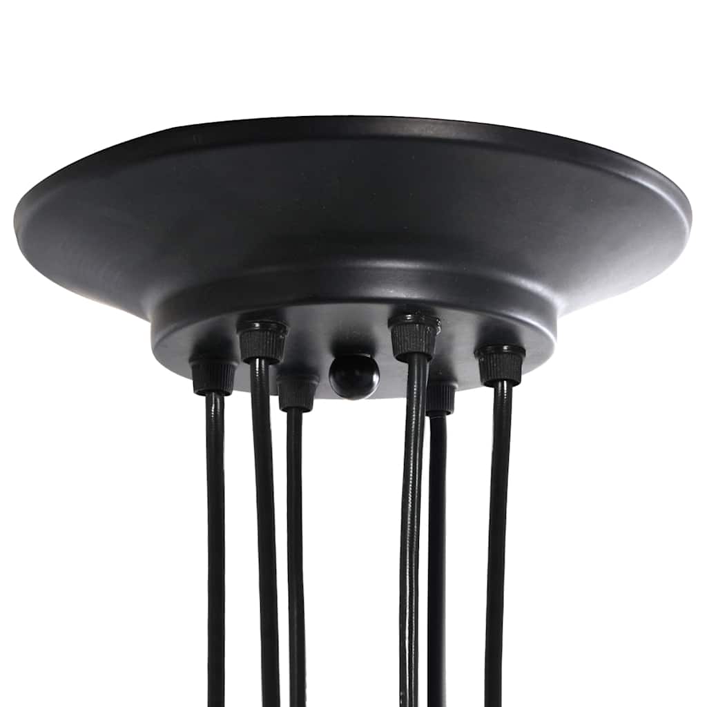 vidaXL Lampa wisząca z 6 uchwytami na żarówki E27 Czarny metal