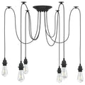 vidaXL Lampa wisząca z 6 uchwytami na żarówki E27 Czarny metal