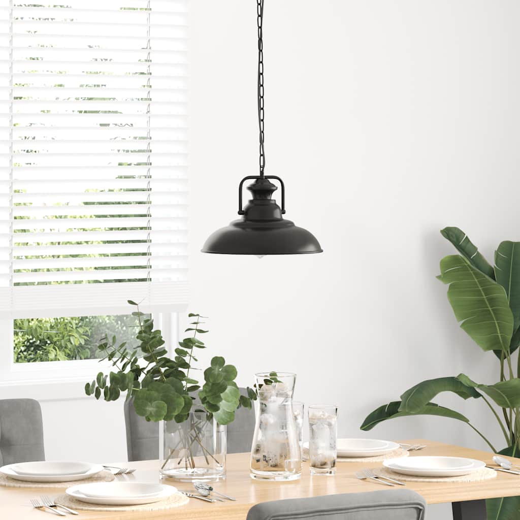 vidaXL Lampa wisząca E27 Czarna Ø 31 cm Żelazo