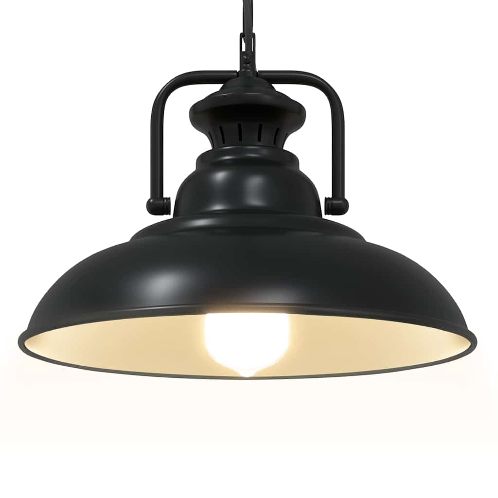 vidaXL Lampa wisząca E27 Czarna Ø 31 cm Żelazo