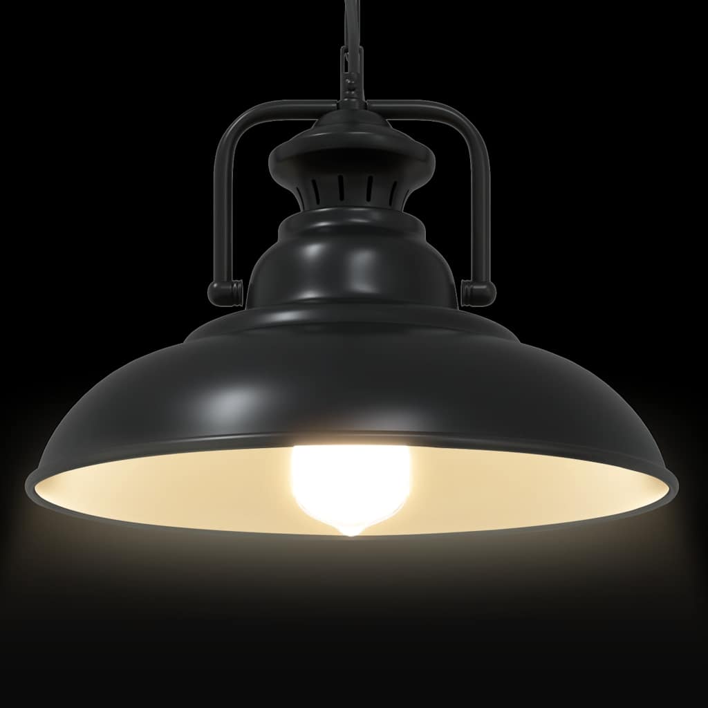 vidaXL Lampa wisząca E27 Czarna Ø 31 cm Żelazo