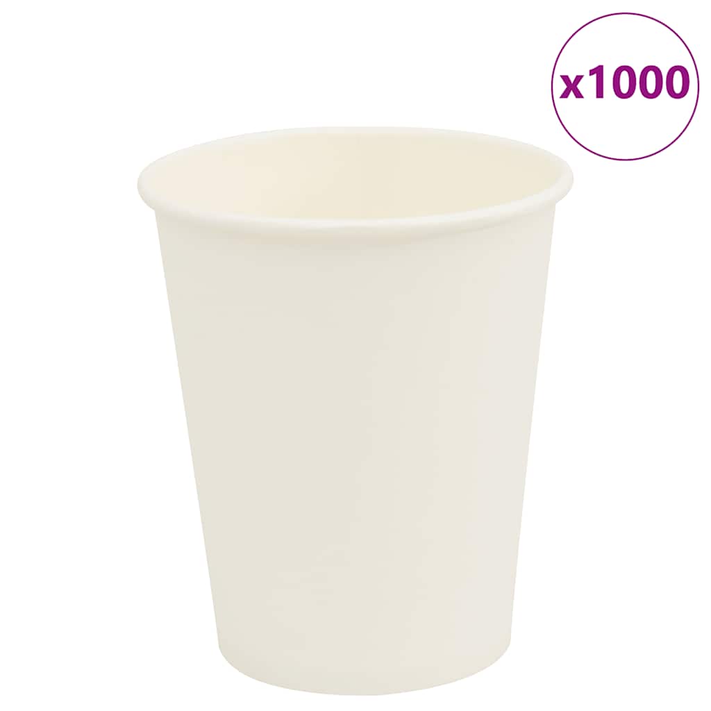 vidaXL Papierowe kubki, 1000 szt., 8oz, 200ml, biały