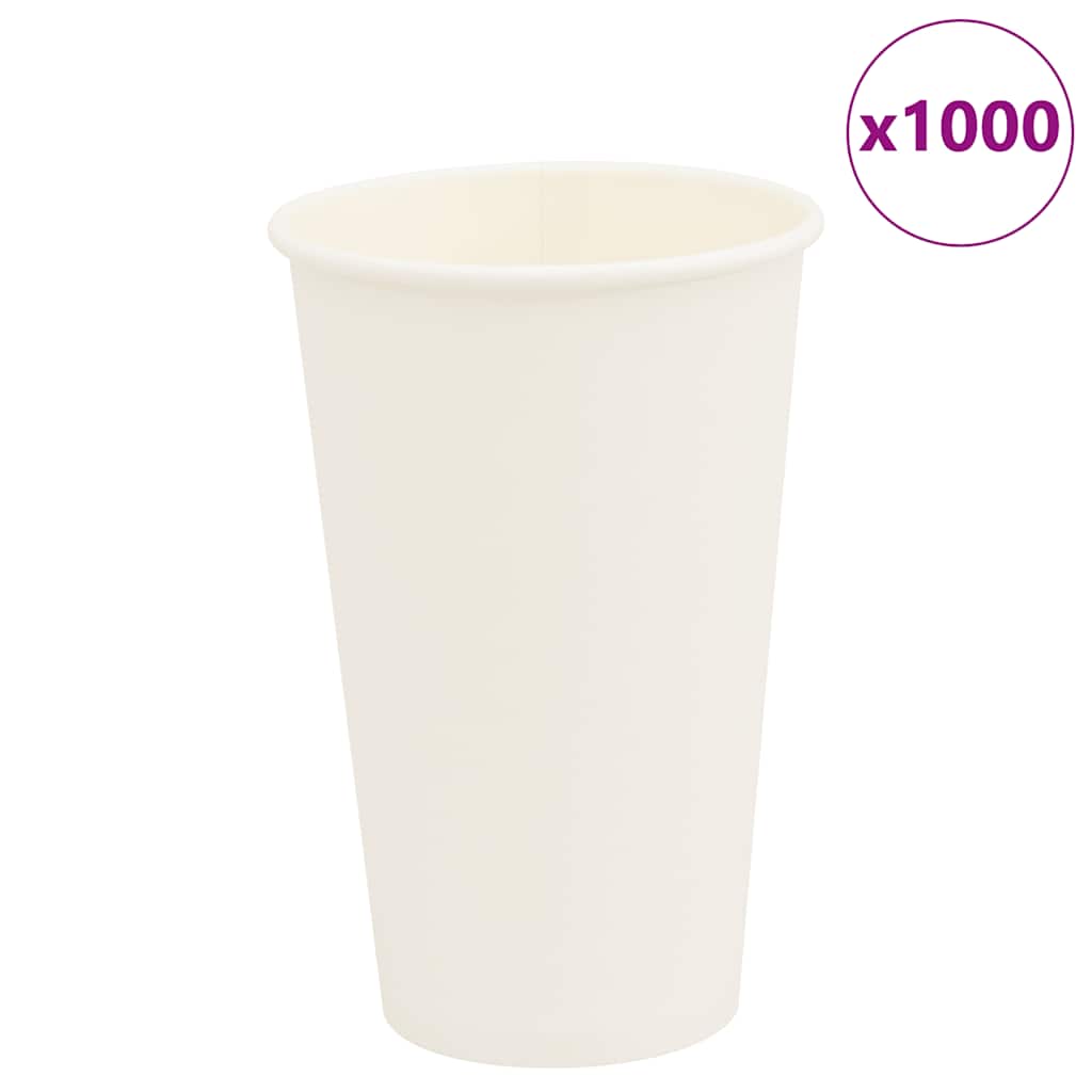 vidaXL Papierowe kubki, 1000 szt., 16oz, 400ml, biały